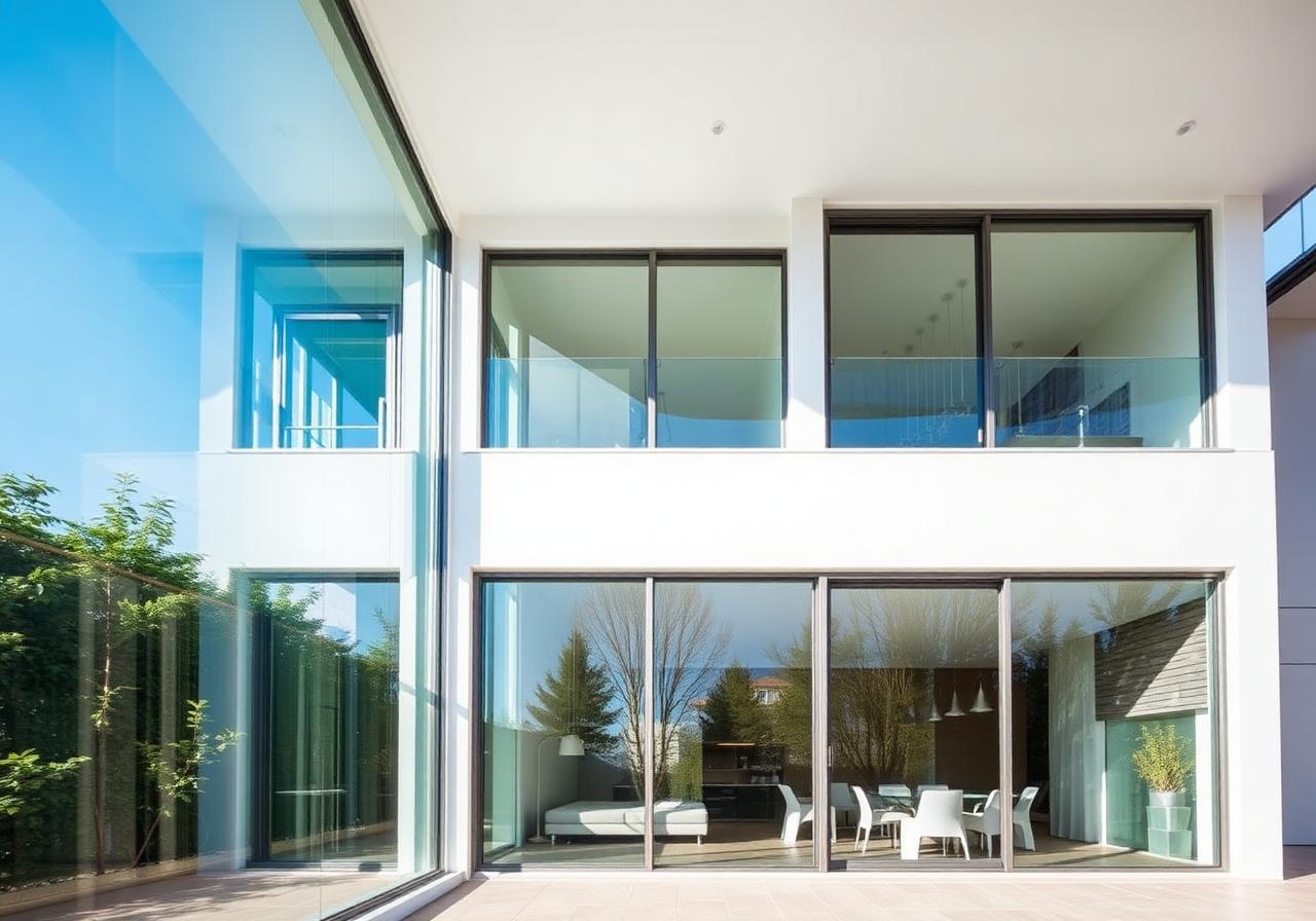 Modern home with clean windows